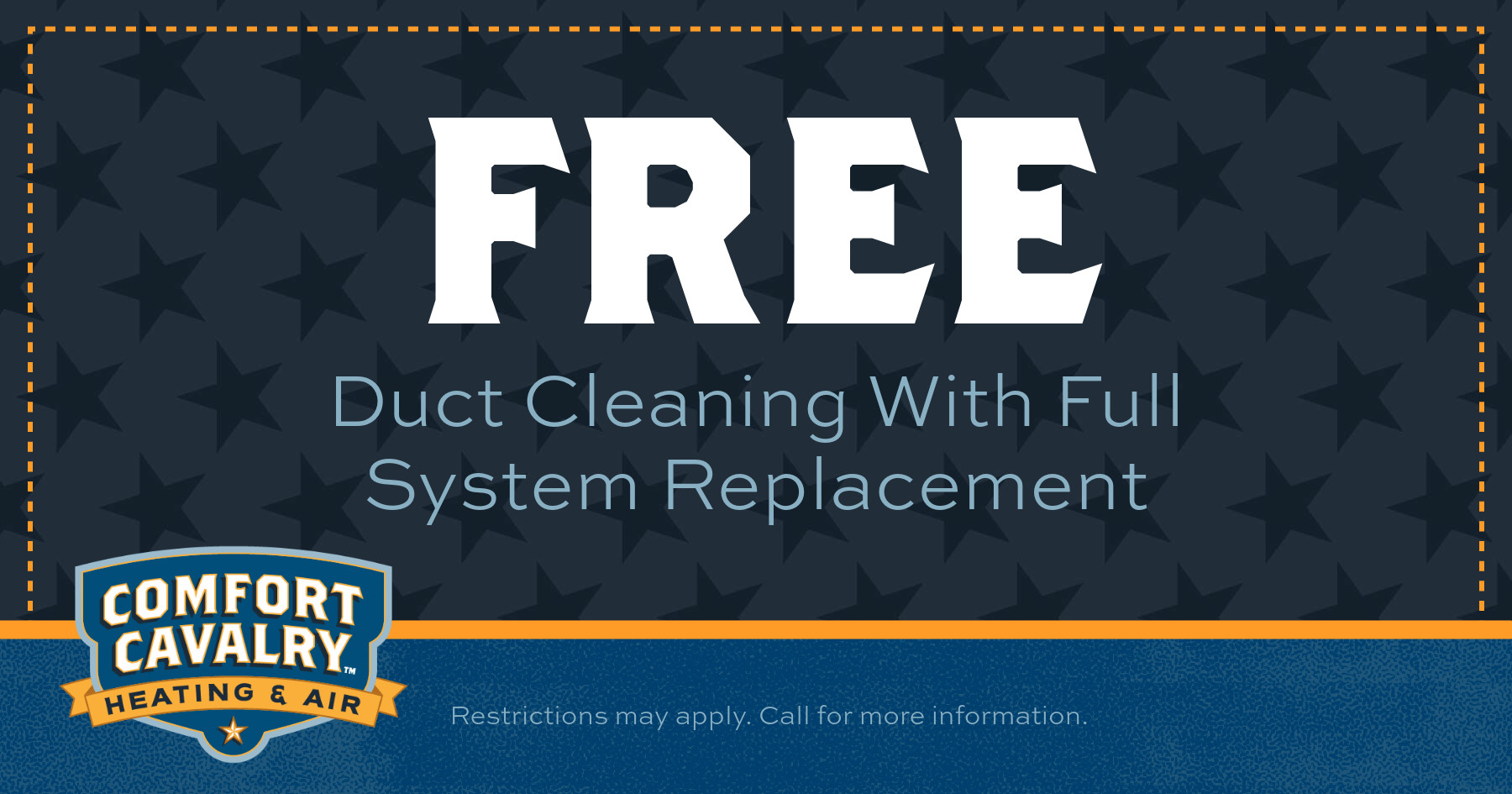 Free duct cleaning with full system replacement